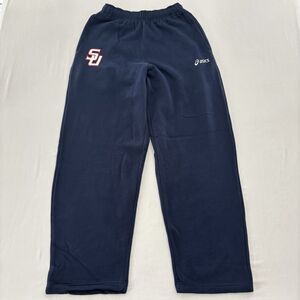 Asics Relaxed Fleece Pant Navy Blue SU Logo Mens Size S, Sweatpants, Wide Leg